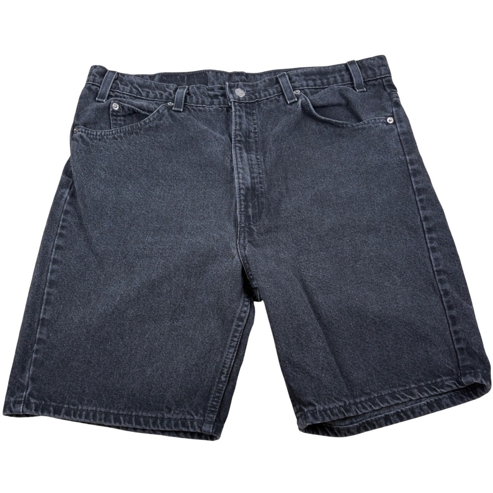 Levi's 505 Denim Shorts Mens 38 (37)‎ Black Vintage Made in USA 90s Orange VTG